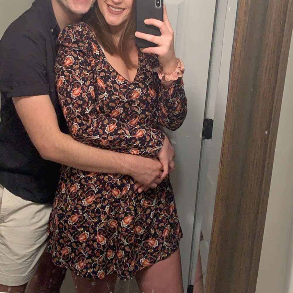 Paisley print long sleeve dress